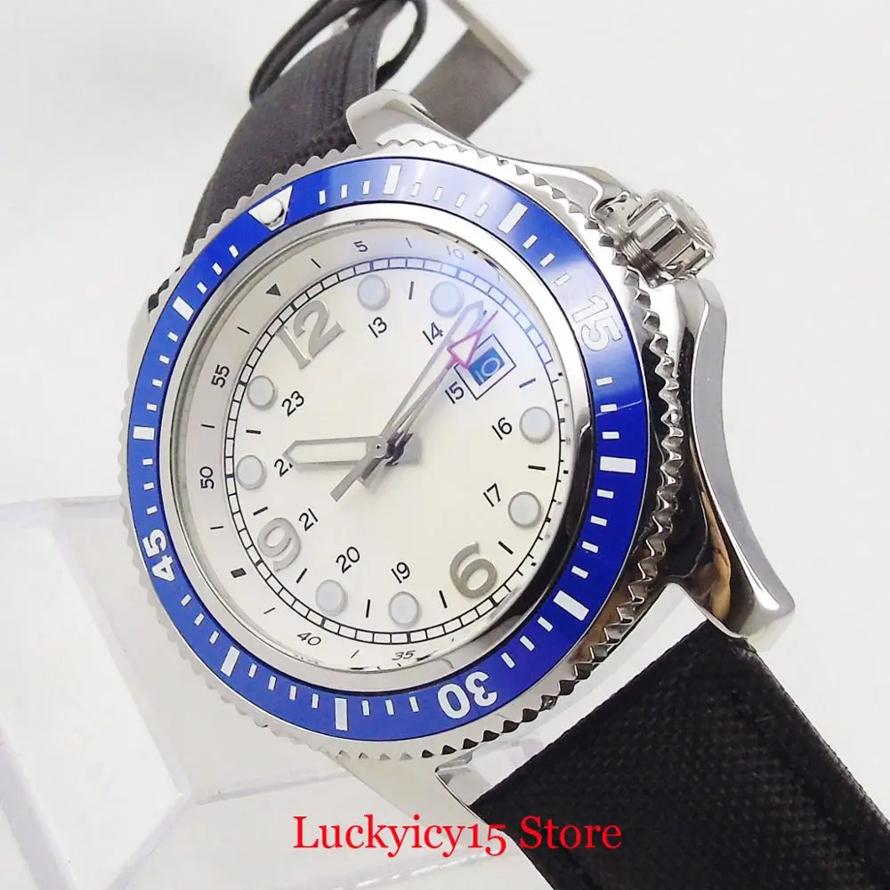 Sport Style BLIGER White Sterile Dial 44mm Self Winding Watch Date Function Rotating Bezel Wristwatch MIYOTA Movement
Sport Style BLIGER White Sterile Dial 44mm Self Winding Watch Date Function Rotating Bezel Wristwatch MIYOTA Movement