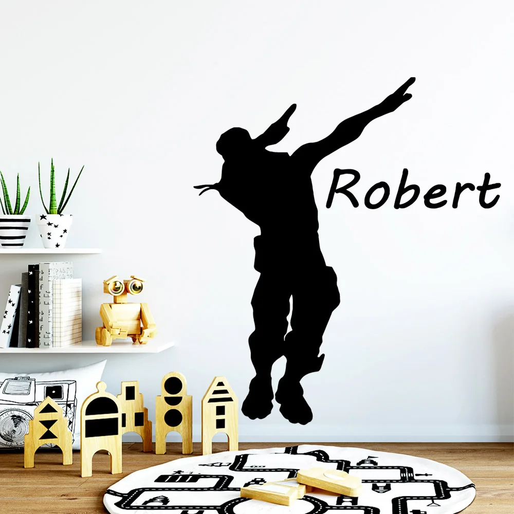 

Personalized Vinyl Wall sticker Custom Name Battle Royale Gamer Stickers For Kids Room Decor Stickers Battle Game pegatinas