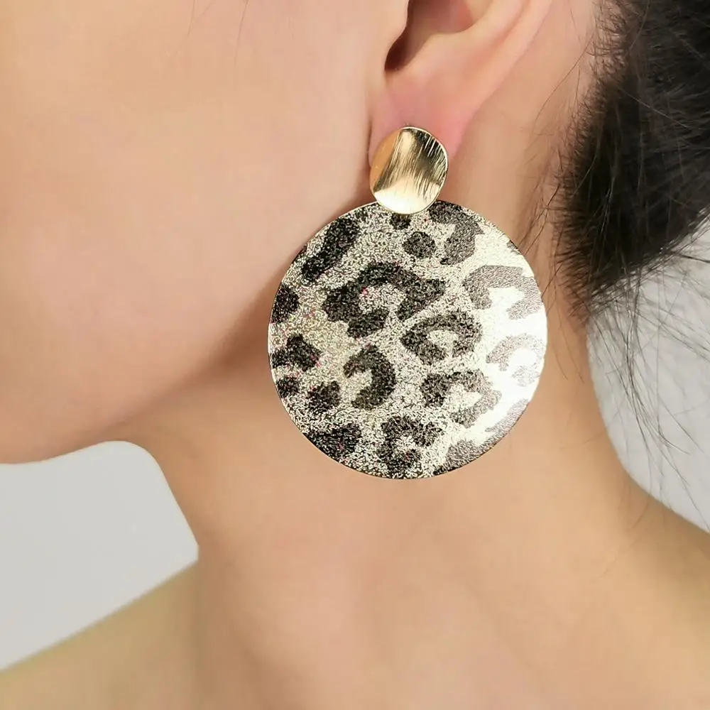 Leopard grain Metal Drop Earrings For Women Big Gold Color Alloy Circular Statement Dangle Earings Jewelry Accessories MANILAI
Leopard grain Metal Drop Earrings For Women Big Gold Color Alloy Circular Statement Dangle Earings Jewelry Accessories MANILAI