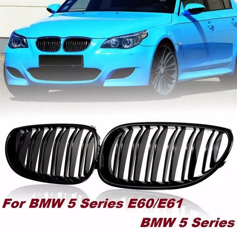 2Pcs Front Bumper Kidney Grille Racing Grill Matte/Gloss Black With Upper Hood Eyelids For BMW 5-Series E60 E61 2003-2009
2Pcs Front Bumper Kidney Grille Racing Grill Matte/Gloss Black With Upper Hood Eyelids For BMW 5-Series E60 E61 2003-2009
