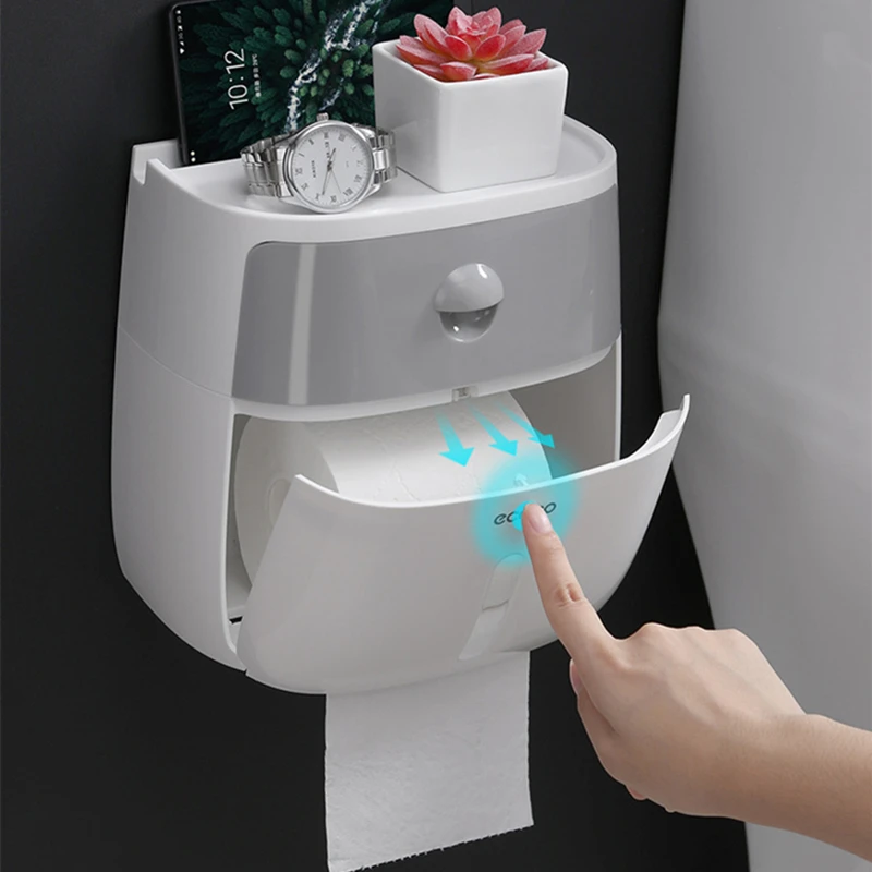 Bathroom Tissue Holder Wall Mounted Toilet Paper Box Waterproof Roll paper Storage Rack Double Layer Organizer Shelf With Drawer
Bathroom Tissue Holder Wall Mounted Toilet Paper Box Waterproof Roll paper Storage Rack Double Layer Organizer Shelf With Drawer