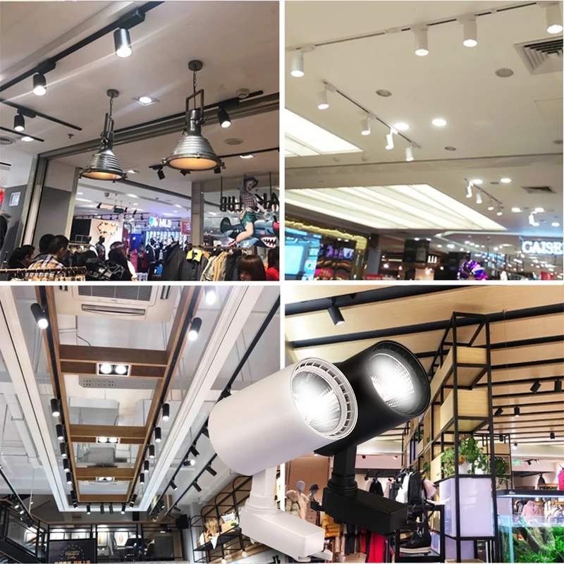 LED Track Light 12W 20W 30W COB Rail Spotlights Lamp Leds Tracking Fixture Spot Lights Bulb for Store Shop Mall Exhibition | Лампы и