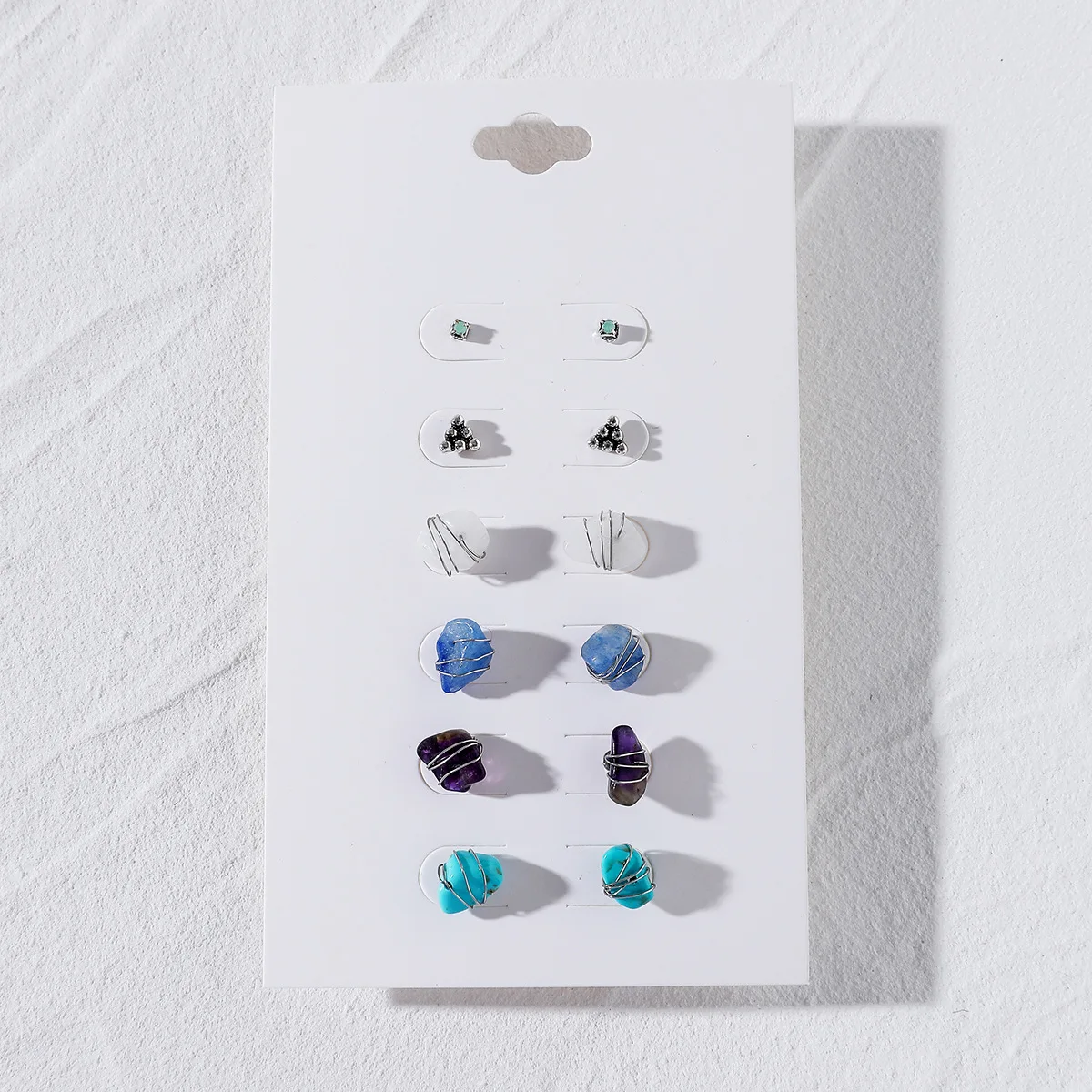 Women Bohemia 6 Pairs Small Natural Crushed Stone Stud Earrings Set Handmade Braid Earrings Natural Stone
Women Bohemia 6 Pairs Small Natural Crushed Stone Stud Earrings Set Handmade Braid Earrings Natural Stone