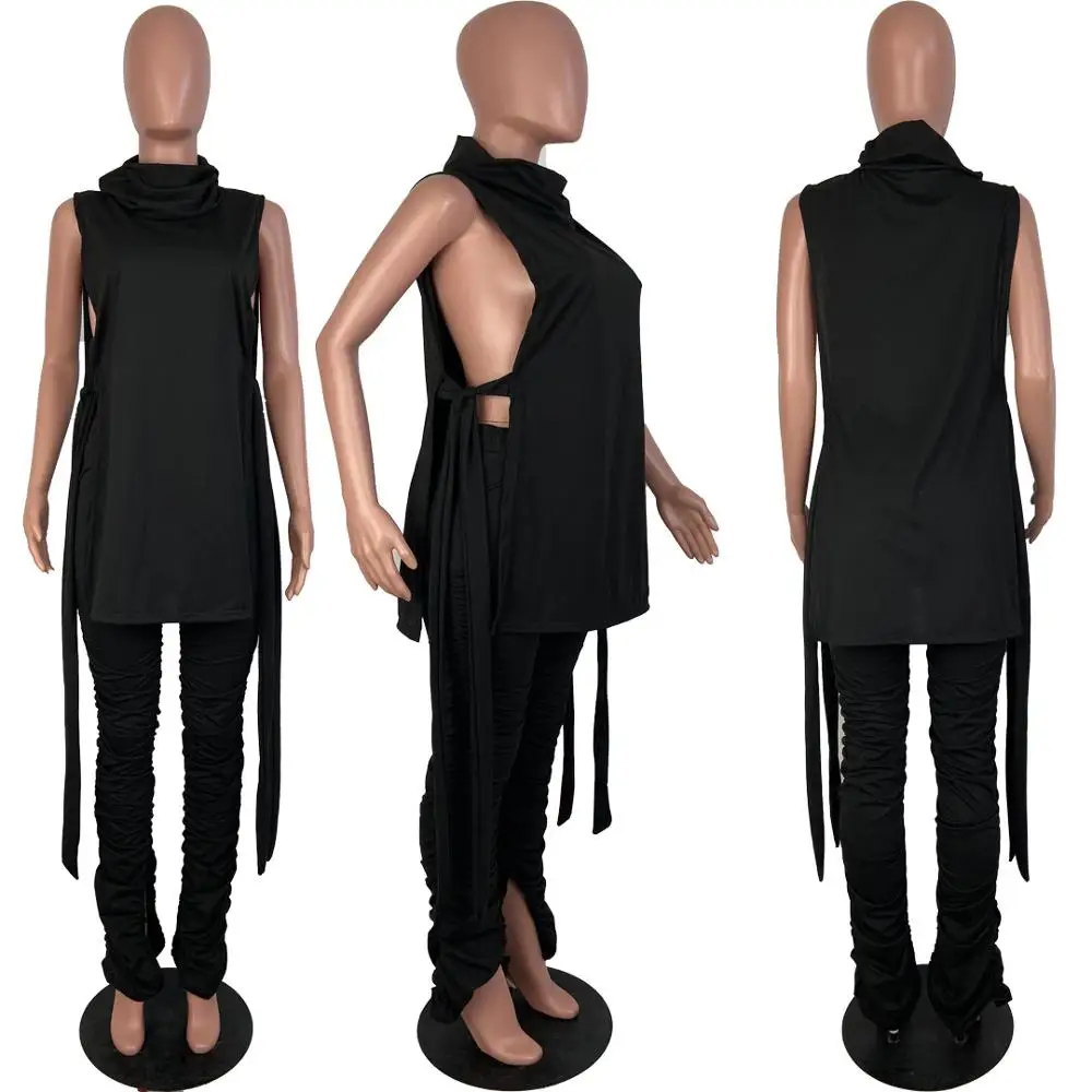 Autumn new fashion solid color casual two piece set loose high neck sleeveless vest and trousers women's suit
Autumn new fashion solid color casual two piece set loose high neck sleeveless vest and trousers women's suit