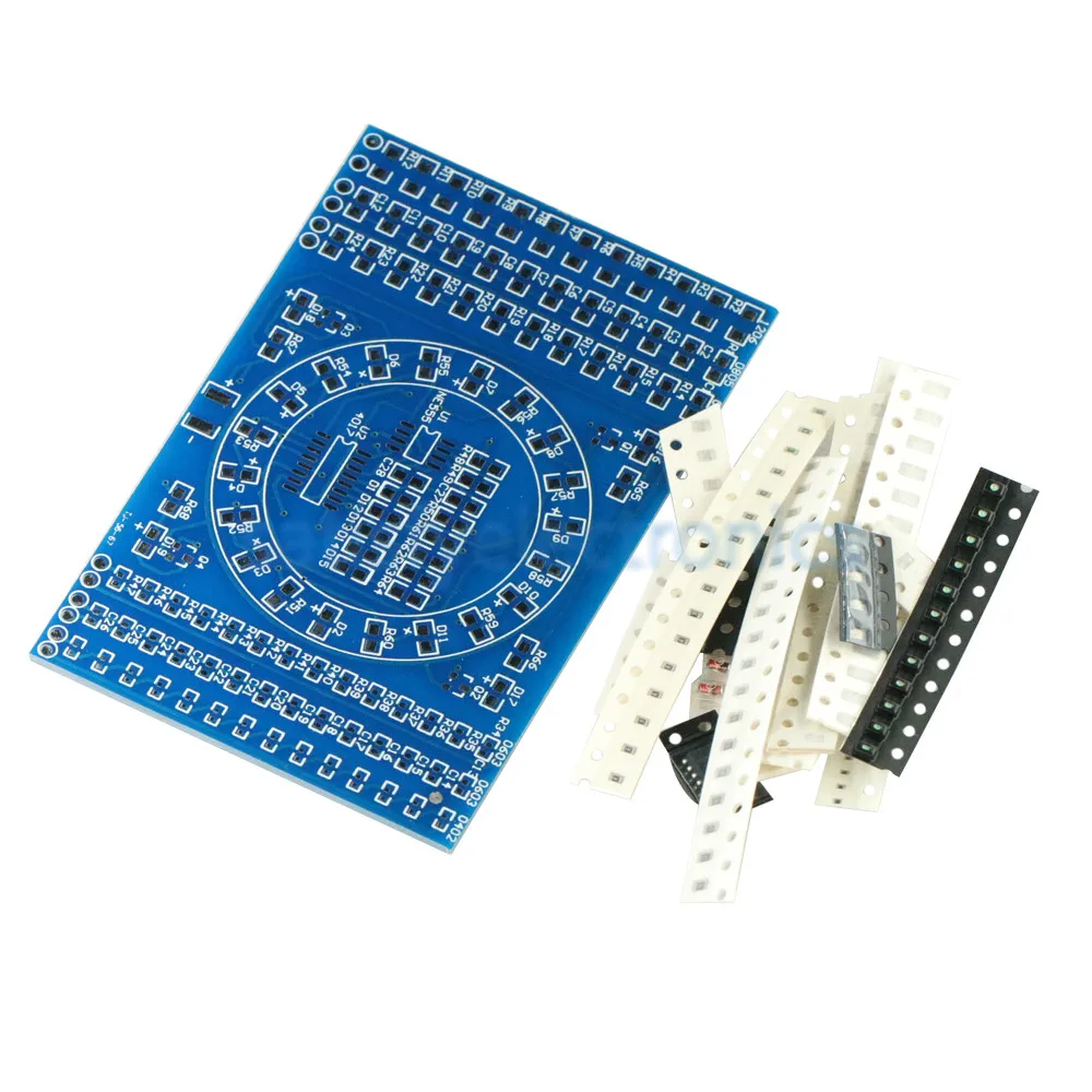 Новинка CD4017 вращасветодиодный светодиодная SMD NE555 паяльная тренировочная доска