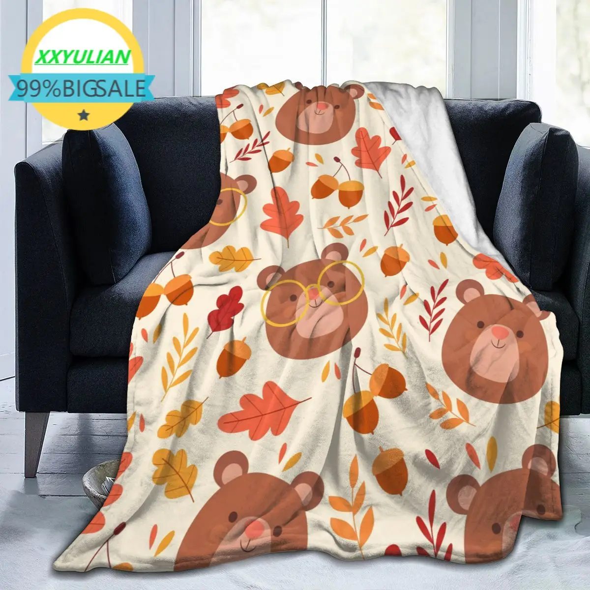 Soft Warm Fleece Blanket Cute Autumn Bears And Leaves Winter Sofa Plaid Throw 3 Size Light Thin Mechanical Wash Flannel Blankets
Soft Warm Fleece Blanket Cute Autumn Bears And Leaves Winter Sofa Plaid Throw 3 Size Light Thin Mechanical Wash Flannel Blankets
