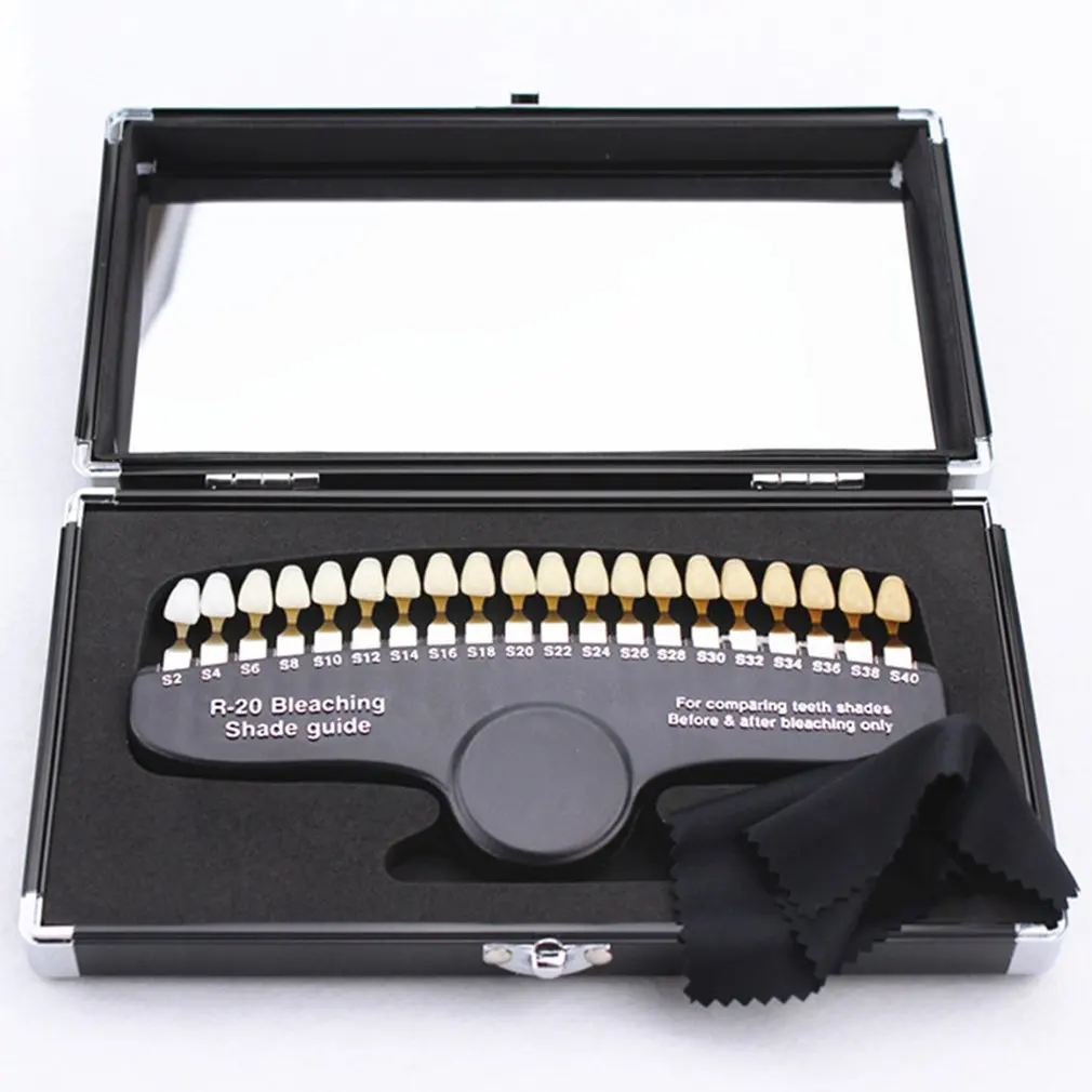 Portable High-grade And Exquisite Dental Whitening Shade Board 20 Color With Mirror Comes In Stylish Aluminum Case
Portable High-grade And Exquisite Dental Whitening Shade Board 20 Color With Mirror Comes In Stylish Aluminum Case