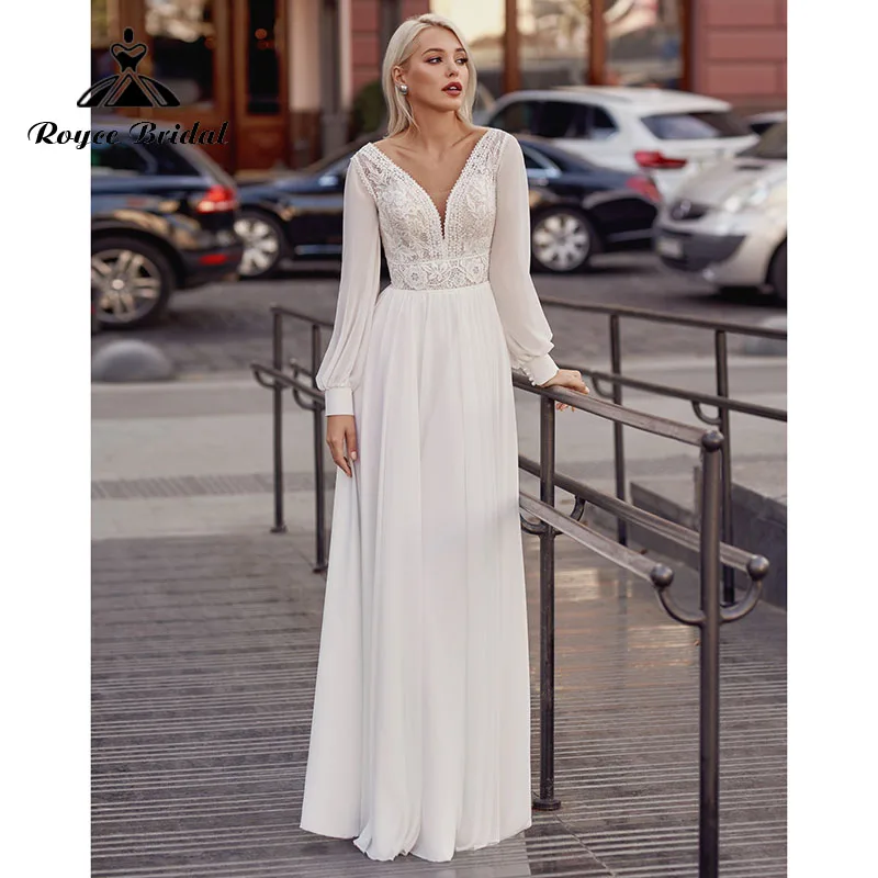 Vestido Boho V Neck Chiffon Lace Bodice Long Puff Sleeve Wedding Dresses 2022 Elegant Mariage Bridal Receipt Dinner Party Gowns
Vestido Boho V Neck Chiffon Lace Bodice Long Puff Sleeve Wedding Dresses 2022 Elegant Mariage Bridal Receipt Dinner Party Gowns