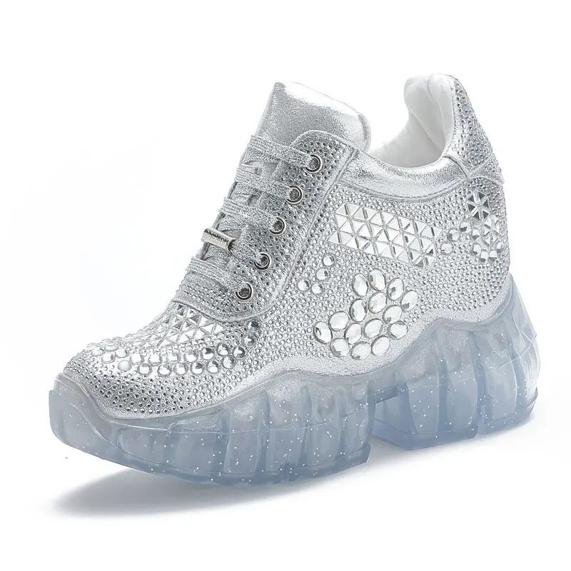 Womens Rhinestones Crystal Lace Up Sneakers Sliver Clear Wedge Super High Transparent Heel Shoes Girls New
Womens Rhinestones Crystal Lace Up Sneakers Sliver Clear Wedge Super High Transparent Heel Shoes Girls New