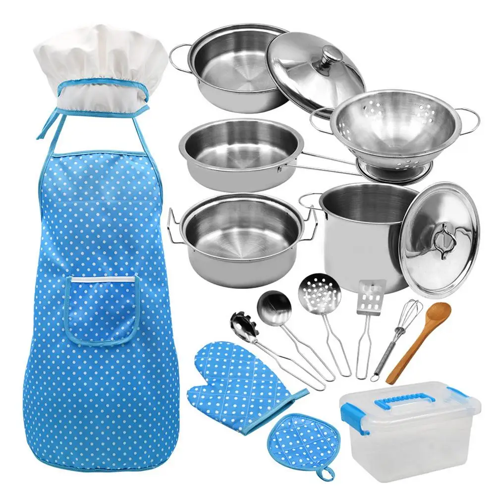 18Pcs Stainless Steel Kids Kitchen Toys Mini Cooking Cookware Children Pretend Toy Fun Play Tools Safe Exquisite Workmanship
18Pcs Stainless Steel Kids Kitchen Toys Mini Cooking Cookware Children Pretend Toy Fun Play Tools Safe Exquisite Workmanship