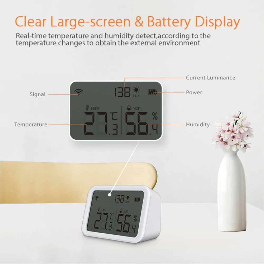 Smart Sensor Temperature Humidity Detect Adjustable Various Temperature Modes Wireless Transmission Data Automation Systerm
Smart Sensor Temperature Humidity Detect Adjustable Various Temperature Modes Wireless Transmission Data Automation Systerm