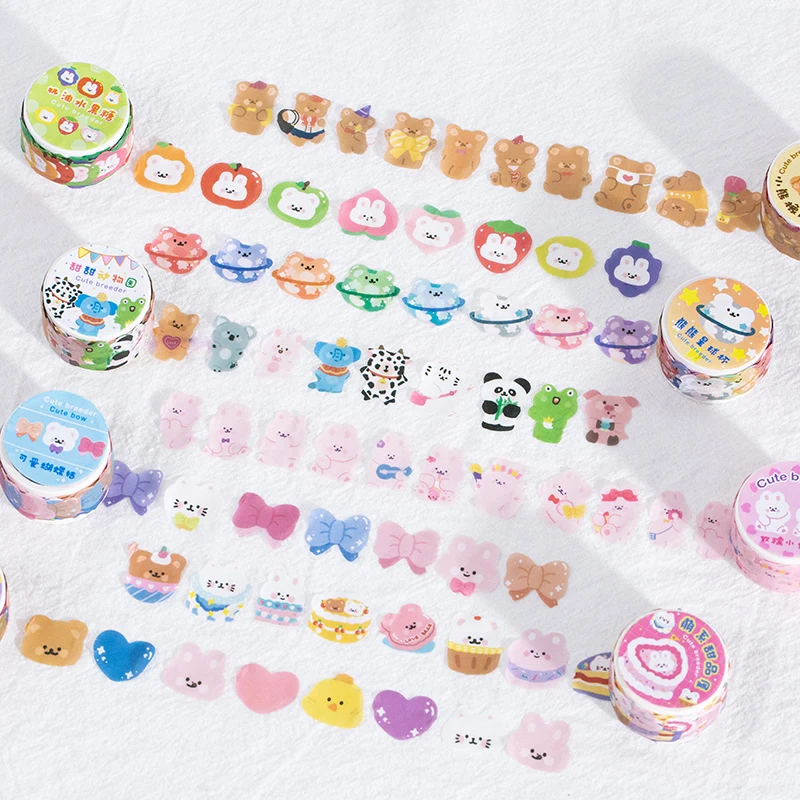 100 pieces/roll kawaii animal cake fruit smiley paper tape decoration dot masking sticker scrapbook DIY school supplies
100 pieces/roll kawaii animal cake fruit smiley paper tape decoration dot masking sticker scrapbook DIY school supplies