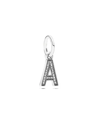QANDOCCI буквы A-Z болтающиеся алфавита с милый кулон кристаллом Fit Pandora браслет бусины