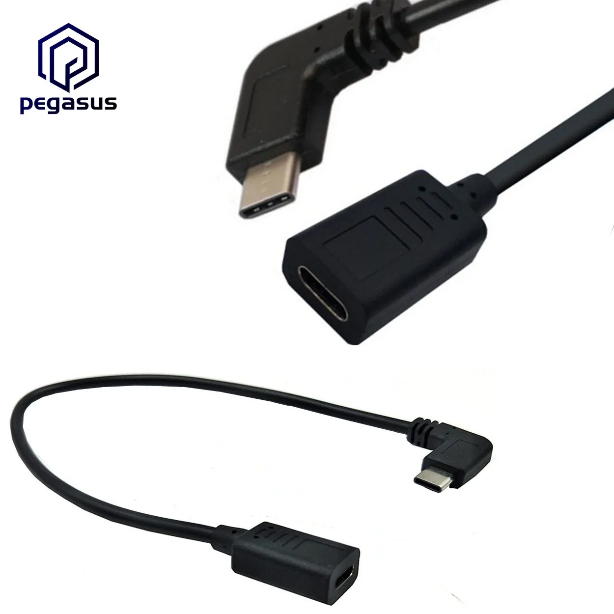 Удлинитель USB 3 1 Type-C (штекер)/USB (гнездо) под углом 90 градусов 0 25 м для синхронизации