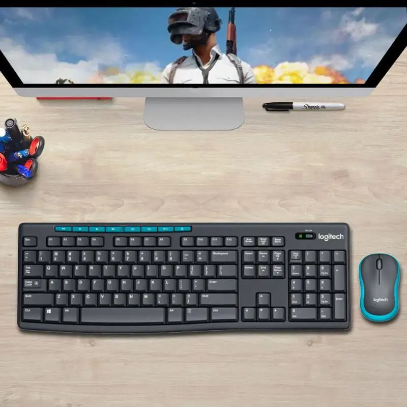 Беспроводная клавиатура Logitech MK275 USB 1000 DPI оптическая эргономичная мышь набор для