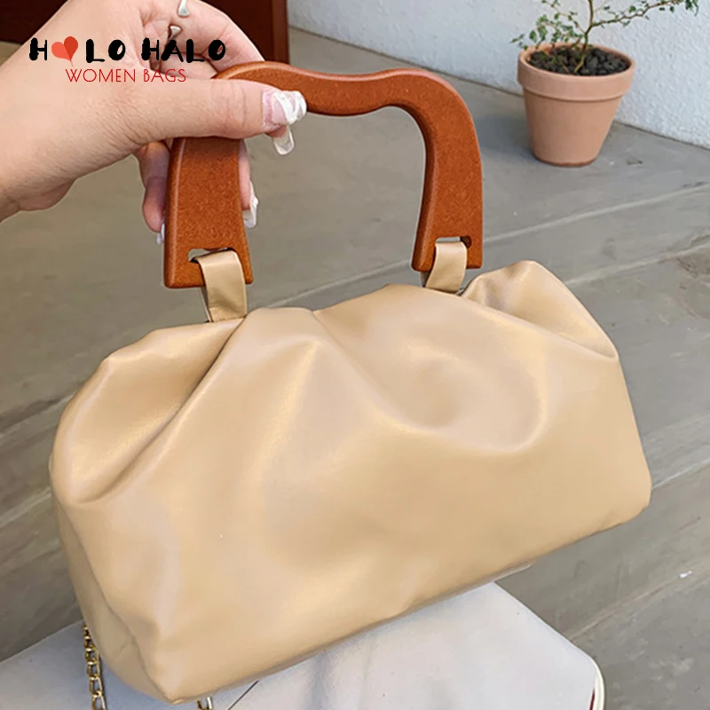 Short Wooden Handle Purses and Handbags Female Chain Design Crossbody Bag for Women Fashion Simple Pu Leather Shoulder Bag 2021 
Short Wooden Handle Purses and Handbags Female Chain Design Crossbody Bag for Women Fashion Simple Pu Leather Shoulder Bag 2021