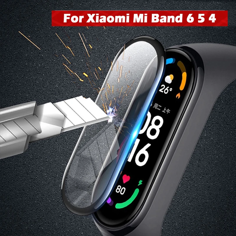 Водонепроницаемая Защита экрана для Xiaomi mi Band 6, мягкая стеклянная пленка из ТПУ для Xiaomi Mi Band 6 5, Защитная пленка для часов Mi band 6 5 4
