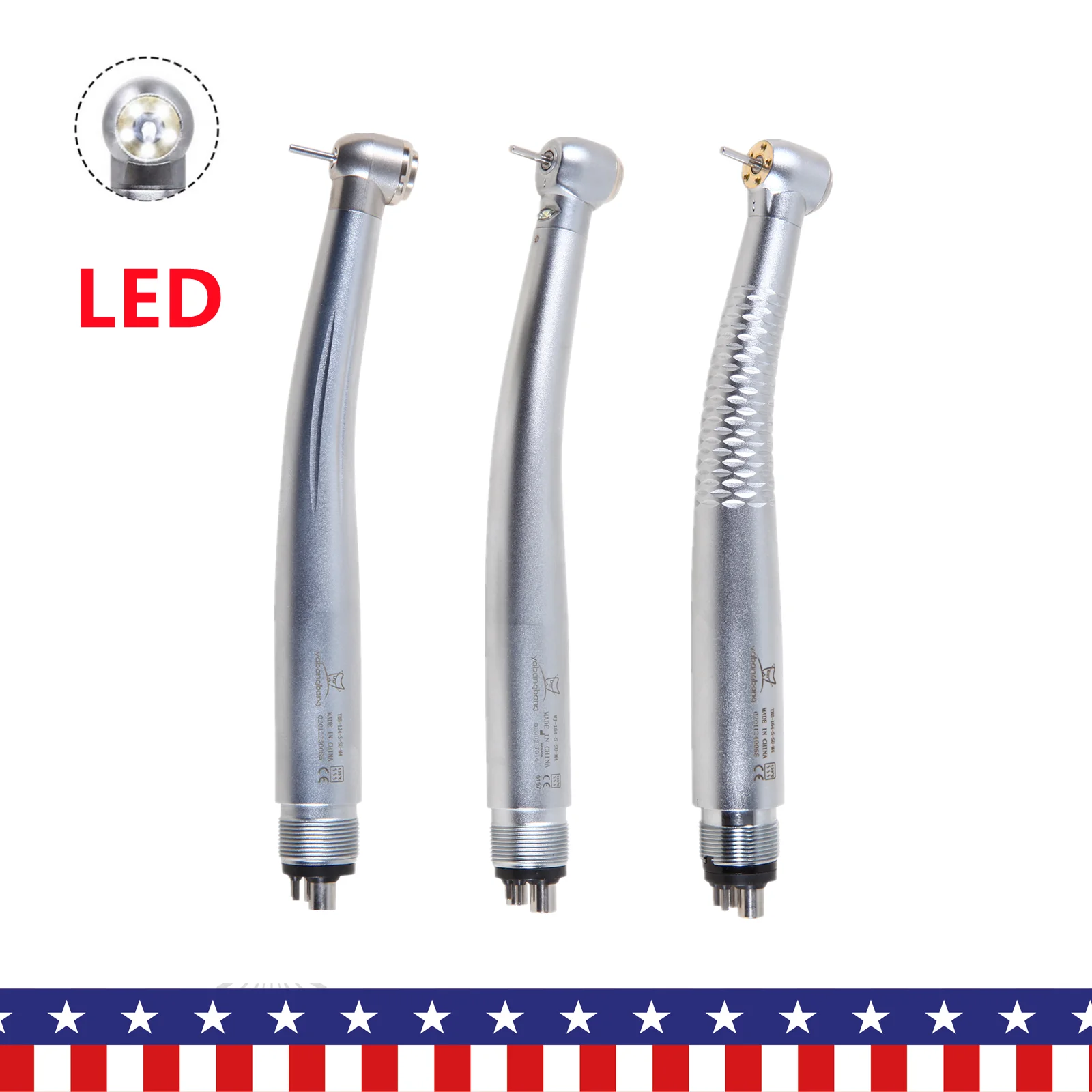 Dental High speed hand piece 4 Hole handpiece 1/5 Light LED E-generator Large Head push button Single water spray Turbine
Dental High speed hand piece 4 Hole handpiece 1/5 Light LED E-generator Large Head push button Single water spray Turbine