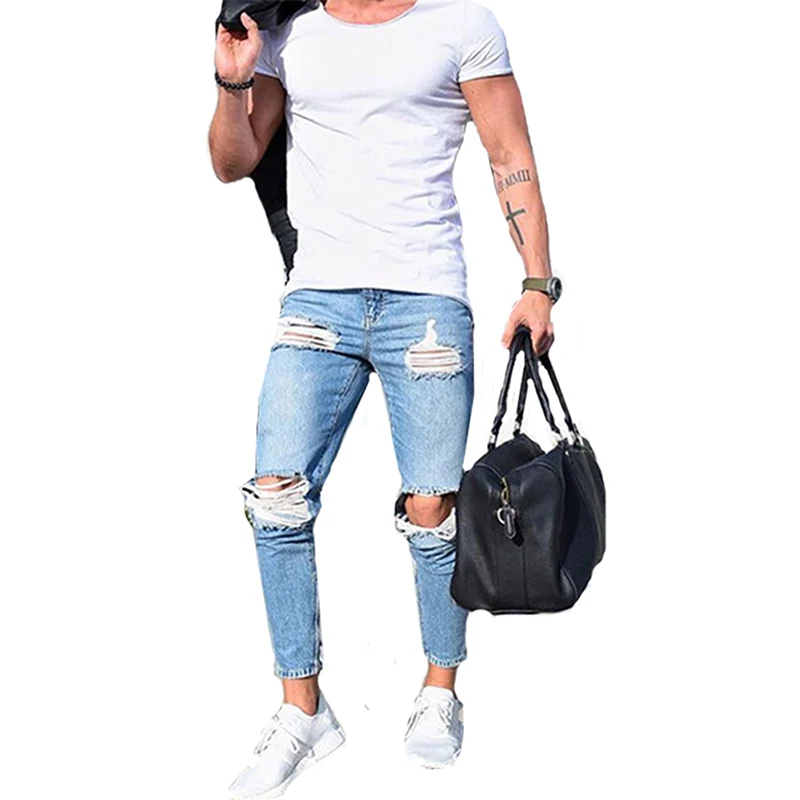 New Skinny Jeans Men Streetwear Destroyed Ripped Jeans Homme Hip Hop Broken Modis Biker Male Pencil Pants
New Skinny Jeans Men Streetwear Destroyed Ripped Jeans Homme Hip Hop Broken Modis Biker Male Pencil Pants