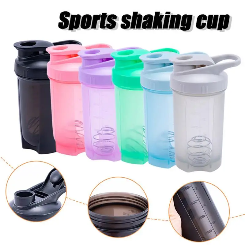 500ml Portable Shaker Bottle Whey Protein Powder Gym Sports Bottle With Stirring Ball Leak Proof Lid Outdoor Sports Water Cup 
500ml Portable Shaker Bottle Whey Protein Powder Gym Sports Bottle With Stirring Ball Leak Proof Lid Outdoor Sports Water Cup