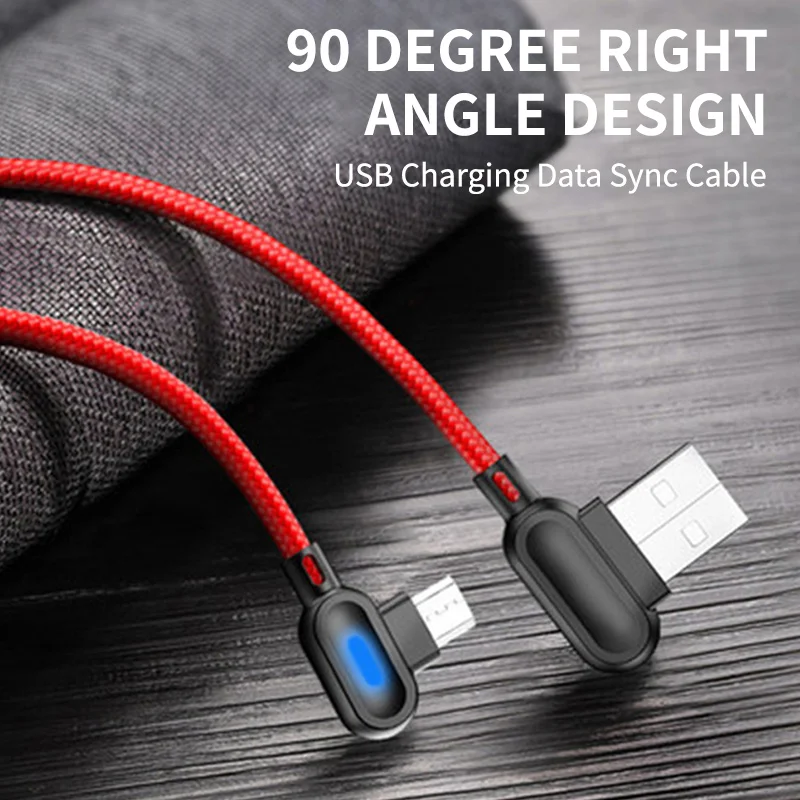 Кабель Micro USB для быстрой зарядки с углом 90 градусов Xiaomi | Мобильные телефоны и
