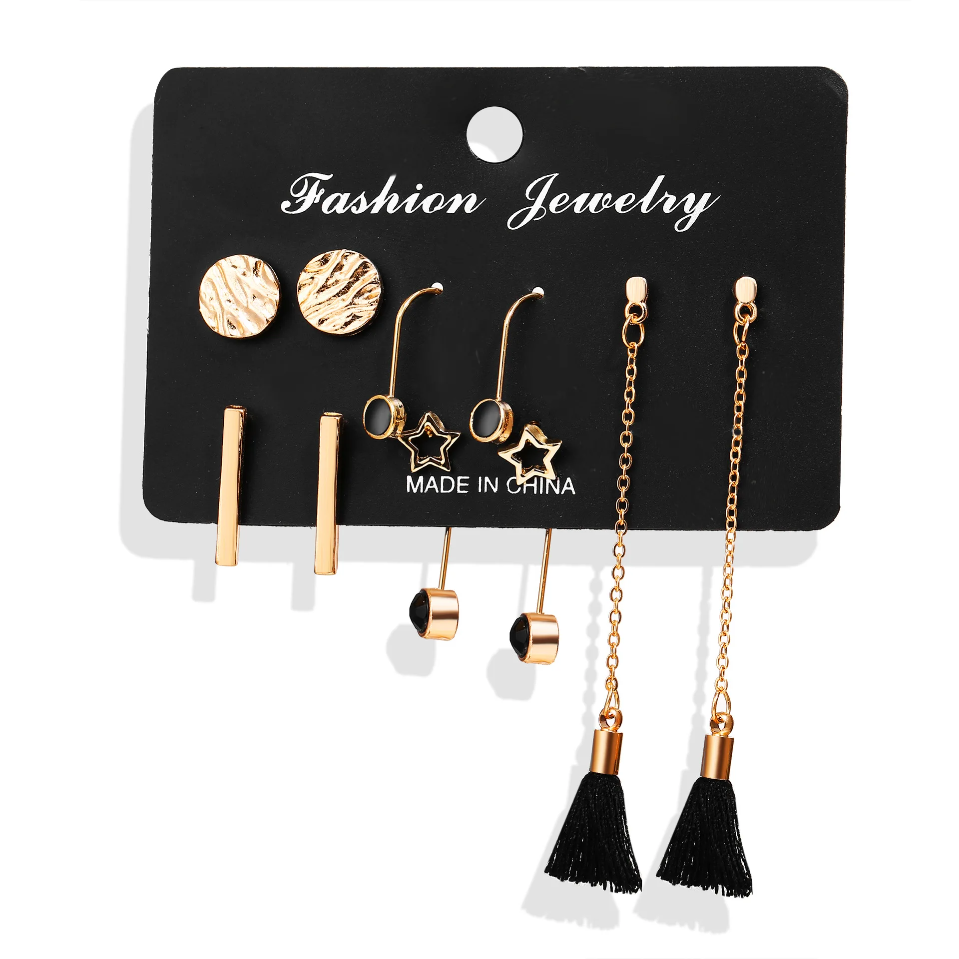 Women's Fashion New Earrings Round Piece Vertical Diamond Tassel Five Pairs of Earrings Earrings Set Jewelry Gifts
Women's Fashion New Earrings Round Piece Vertical Diamond Tassel Five Pairs of Earrings Earrings Set Jewelry Gifts