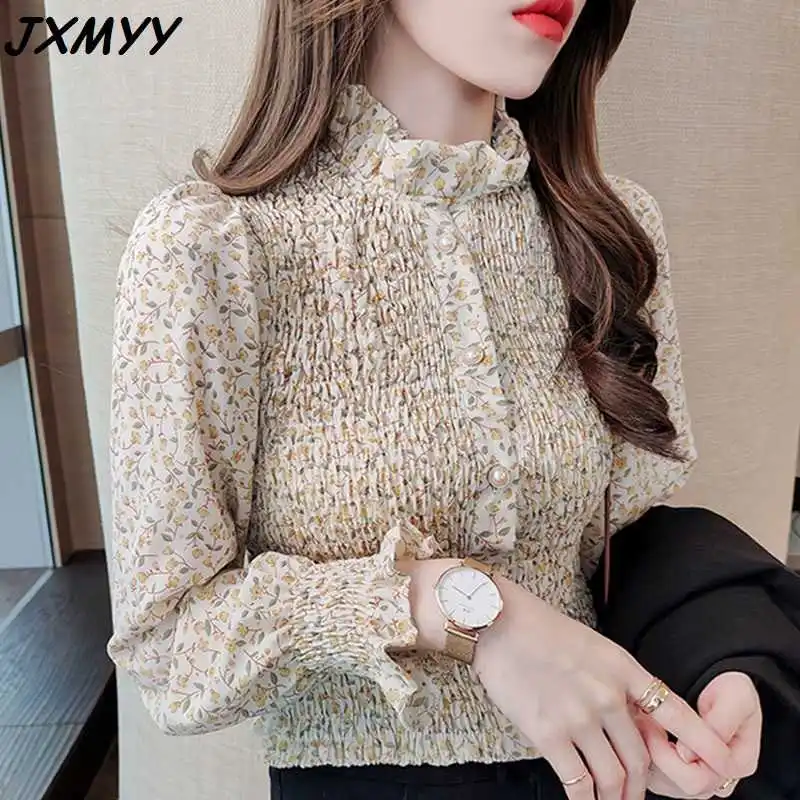 ICCLEK Floral long-sleeved chiffon shirt 2021 spring fashion new slim stretch slim shirt retro European and American style sh
ICCLEK Floral long-sleeved chiffon shirt 2021 spring fashion new slim stretch slim shirt retro European and American style sh