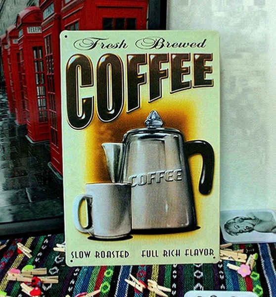 Fresh brewed coffee! Slow roasted. Full rich flavor. vintage metal sign retro tin signs the decor wall cafe bar pub dessert shop
Fresh brewed coffee! Slow roasted. Full rich flavor. vintage metal sign retro tin signs the decor wall cafe bar pub dessert shop