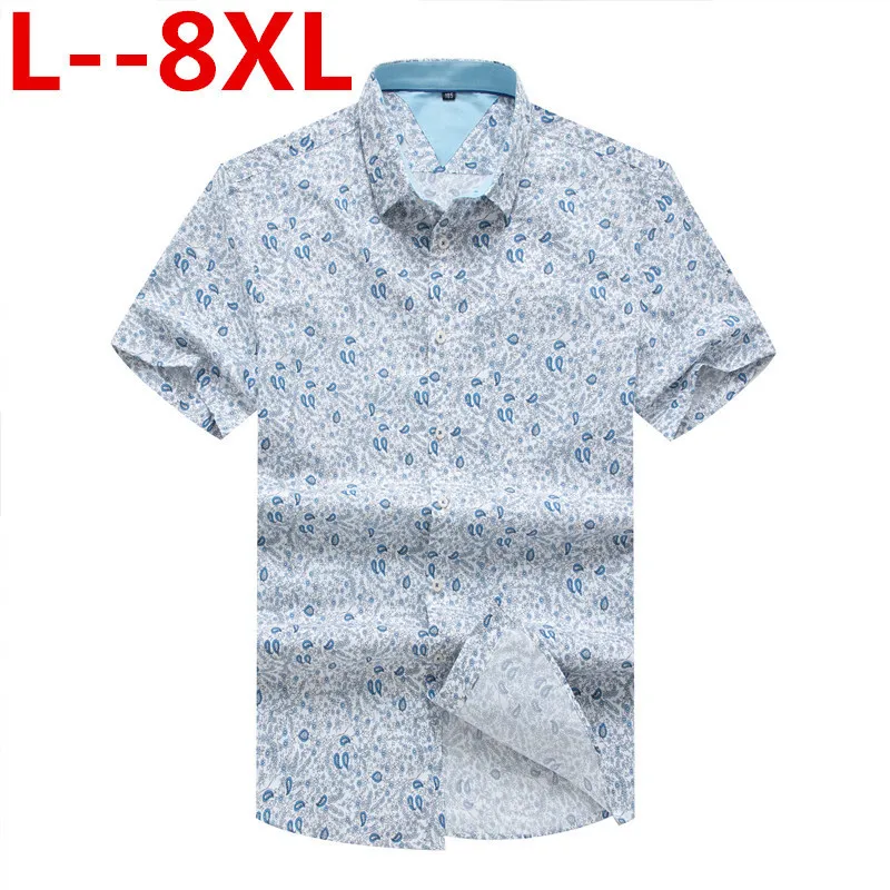 

8XL 6XL 5XL 4XL Mens Hawaiian Shirt Male Casual camisa masculina Printed Beach Shirts Short Sleeve brand clothing Free Shipping