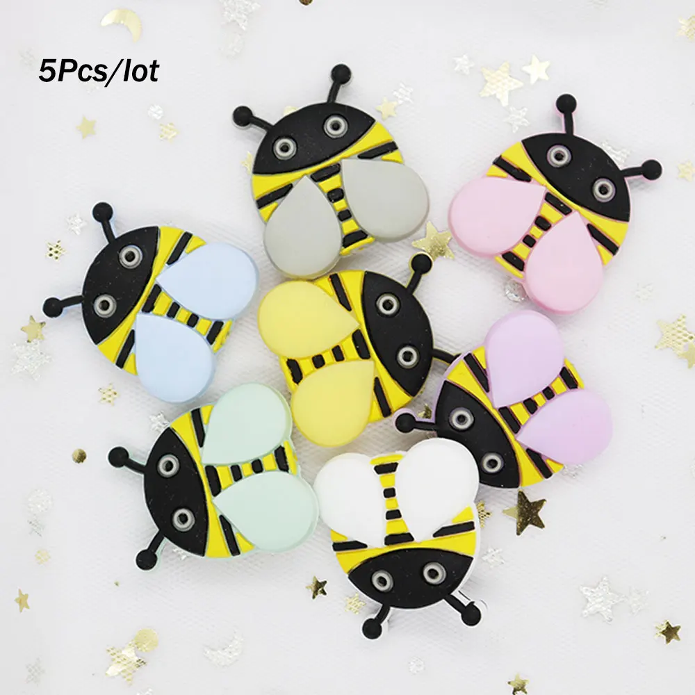 5 шт. силиконовые бусины Honeybee 2 8 см Прорезыватели для зубов игрушки Perle