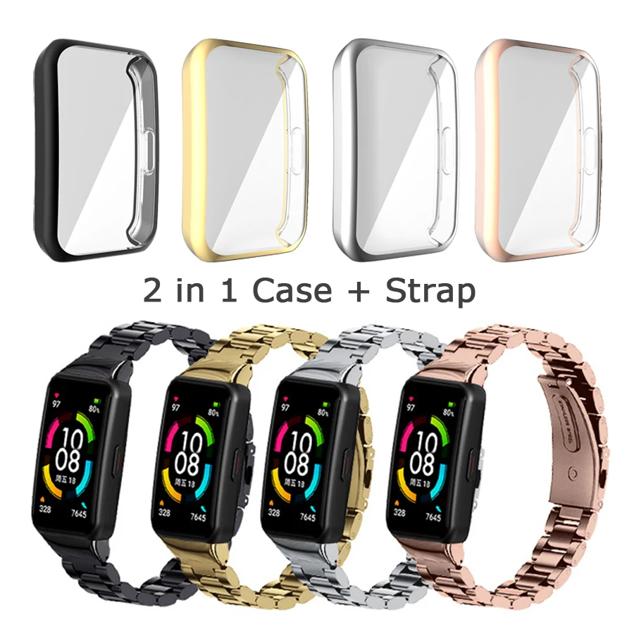 2 in 1 Stainless Steel Strap+Protective Case Cover for Huawei Honor Band 6 Wristband Bracelet For Honor Band 6 Strap Watchband
2 in 1 Stainless Steel Strap+Protective Case Cover for Huawei Honor Band 6 Wristband Bracelet For Honor Band 6 Strap Watchband