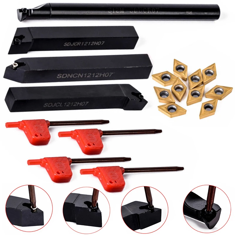 Lathe Turning tool Cutter Threading Holder Cutting Equipment Set DCMT0702
Lathe Turning tool Cutter Threading Holder Cutting Equipment Set DCMT0702