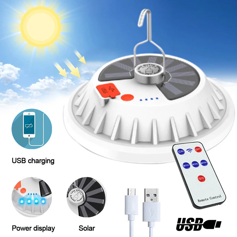 USB Rechargeable Solar Camping Light Portable Lantern Tent Lamp 120Led Solar Light With Power Bank Function Remote Waterproof
USB Rechargeable Solar Camping Light Portable Lantern Tent Lamp 120Led Solar Light With Power Bank Function Remote Waterproof