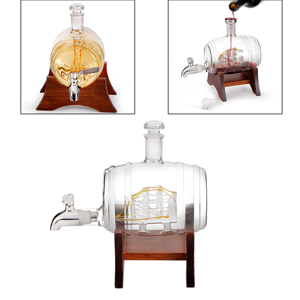 Barrel Whiskey Decanter with Ship Nautical Decor 1000ml Liquor Dispenser for Men Women
Barrel Whiskey Decanter with Ship Nautical Decor 1000ml Liquor Dispenser for Men Women
