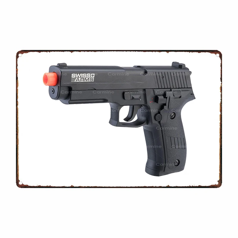 Swiss Arms Licensed Full Auto Select Fire 226 Airsoft AEP Hand Gun w/ MOSFET & USB Charging Cable Metal Sign Wall Stickers Decor
Swiss Arms Licensed Full Auto Select Fire 226 Airsoft AEP Hand Gun w/ MOSFET & USB Charging Cable Metal Sign Wall Stickers Decor
