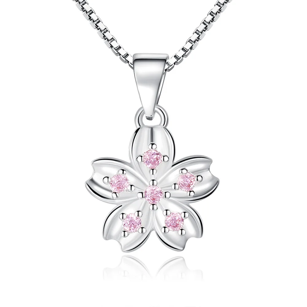 925 Sterling Silver Women's Fashion Lovely sweet spring Necklace Jewelry Zircon Pendant clavicle Length 45CM choker gift
925 Sterling Silver Women's Fashion Lovely sweet spring Necklace Jewelry Zircon Pendant clavicle Length 45CM choker gift