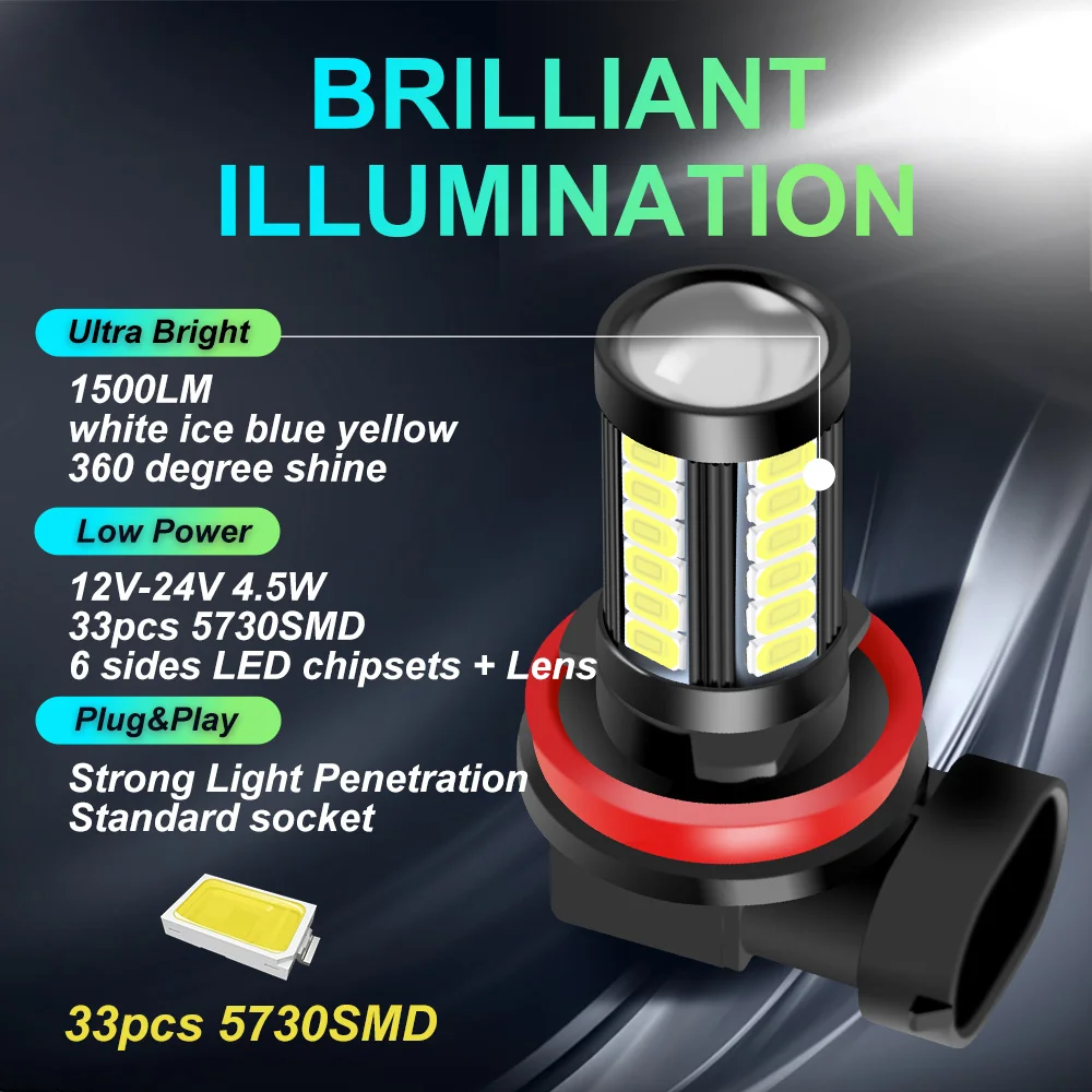 New 2Pcs Mini Car Headlight Bulbs LED Lamp 3030 Chip H4 H7 H11 H8 H9 9006 HB4 H1 9005 HB3 12000LM Auto Fog Lights 6000K 4300K
New 2Pcs Mini Car Headlight Bulbs LED Lamp 3030 Chip H4 H7 H11 H8 H9 9006 HB4 H1 9005 HB3 12000LM Auto Fog Lights 6000K 4300K