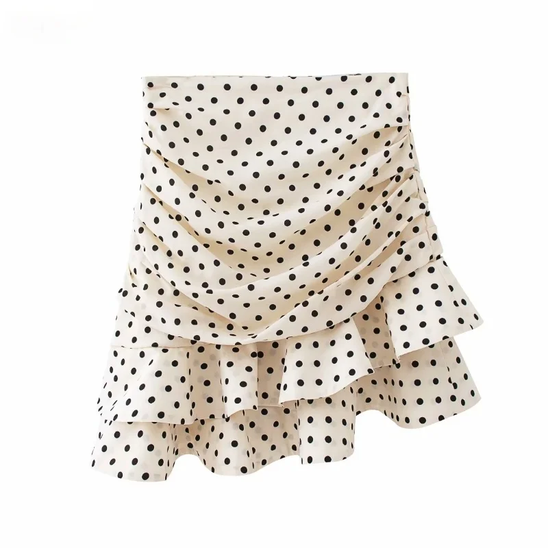 Women Korean Fashion Polka Dot Print Pleated Asymmetrical Skirt Faldas Mujer Ladies Back Zipper Vestidos Chic Ruffles Skirts
Women Korean Fashion Polka Dot Print Pleated Asymmetrical Skirt Faldas Mujer Ladies Back Zipper Vestidos Chic Ruffles Skirts