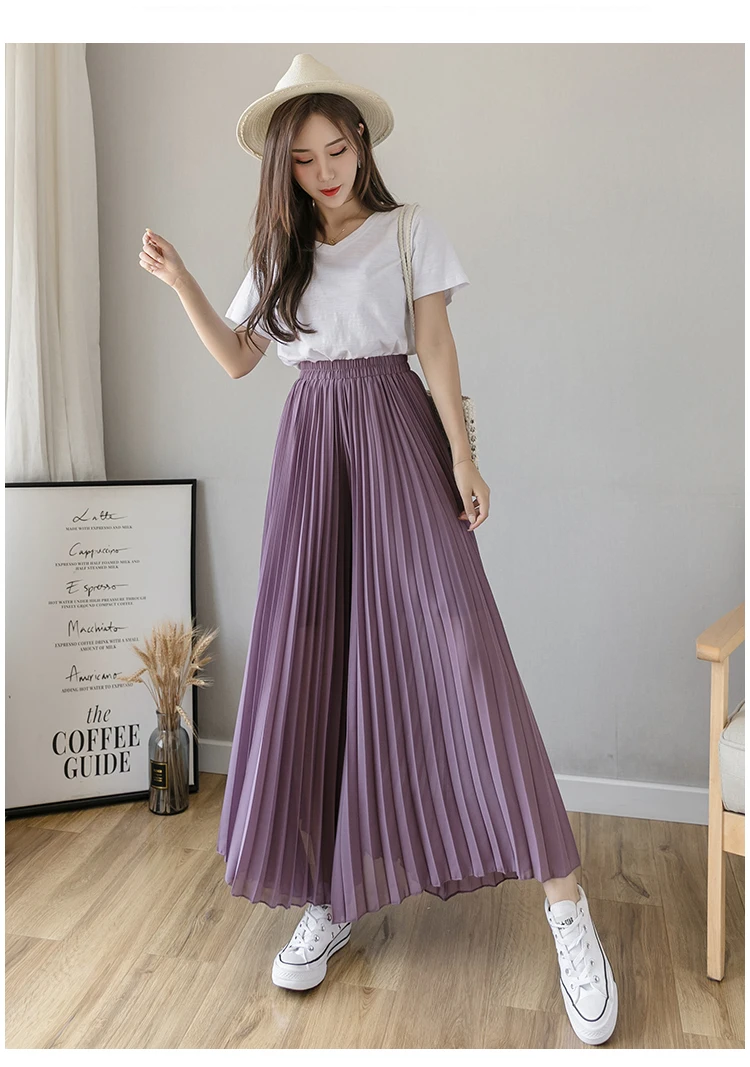 Summer Wide Leg Flared Palazzo 9 Points Loose Chiffon Pleated Pants for Women S M L XL (with Lining)
Summer Wide Leg Flared Palazzo 9 Points Loose Chiffon Pleated Pants for Women S M L XL (with Lining)