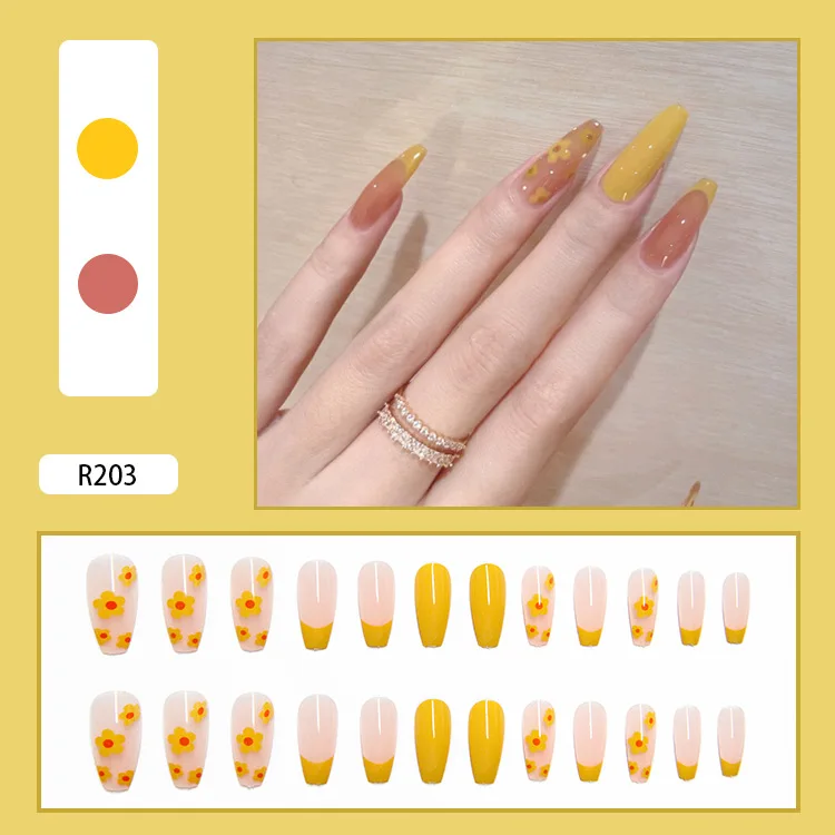 Nail art 24pcs Daisies Printed Nail Patch Glue Type Removable Long Paragraph Fashion Manicure Wearable False Nails Patch FRE
Nail art 24pcs Daisies Printed Nail Patch Glue Type Removable Long Paragraph Fashion Manicure Wearable False Nails Patch FRE