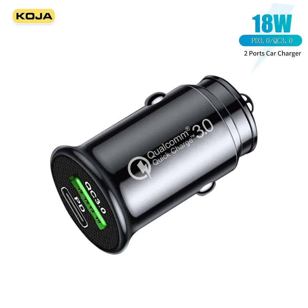 KOJA Car Charger Type C USB Quick Charge 3.0 PD 18W Fast Charging Adapter For IPhone 12 Pro Samsung Huawei Xiaomi Mobile Phone
KOJA Car Charger Type C USB Quick Charge 3.0 PD 18W Fast Charging Adapter For IPhone 12 Pro Samsung Huawei Xiaomi Mobile Phone