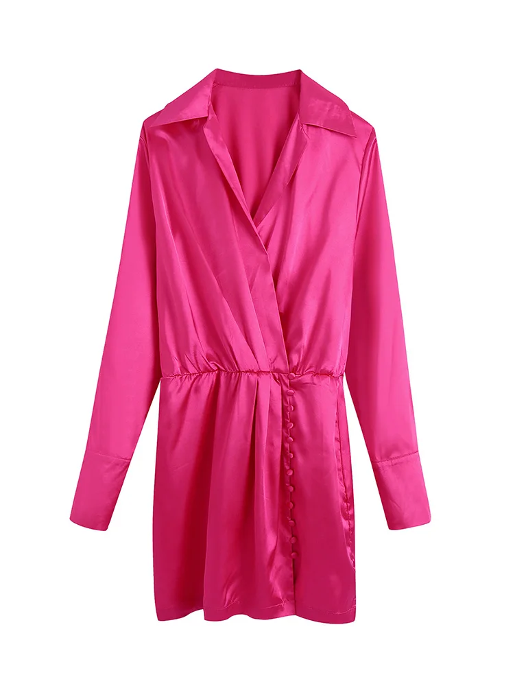 Dresses For Women 2021 Elegant Office Lady Satin Mini Dress With Buttons Crossover V Neck Collared Long Sleeve Night Party Dress
Dresses For Women 2021 Elegant Office Lady Satin Mini Dress With Buttons Crossover V Neck Collared Long Sleeve Night Party Dress