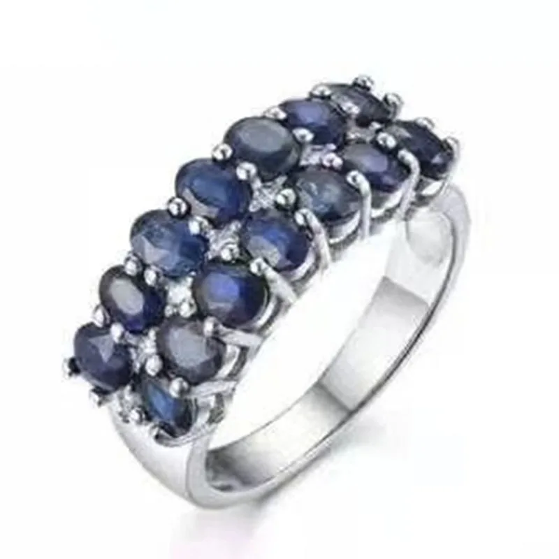 Two Rows Blue Crystal Zircon Ring Retro Fashion Silver Color Oval Rhinestone Rings for Women Wedding Jewelry Engagement Bands
Two Rows Blue Crystal Zircon Ring Retro Fashion Silver Color Oval Rhinestone Rings for Women Wedding Jewelry Engagement Bands