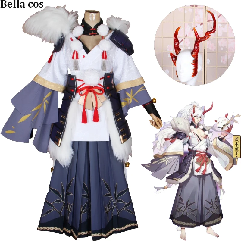 Индивидуальный размер Onmyoji Новый SSR Ibaraki Douji косплей костюм белое кимоно платье