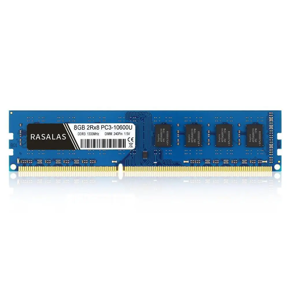 Rasalas 8GB 2Rx8 PC3 10600U DDR3 1333Mhz 1 5V 240Pin NO ECC DIMM Desktop PC RAM Memory Blue|Оперативная память| |