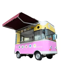 4 Wheels Food Truck Mobile Kitchen Street Catering Trailer Coffee Bubble Tea Hot Dog Food Cart Park Used Vending kiosk