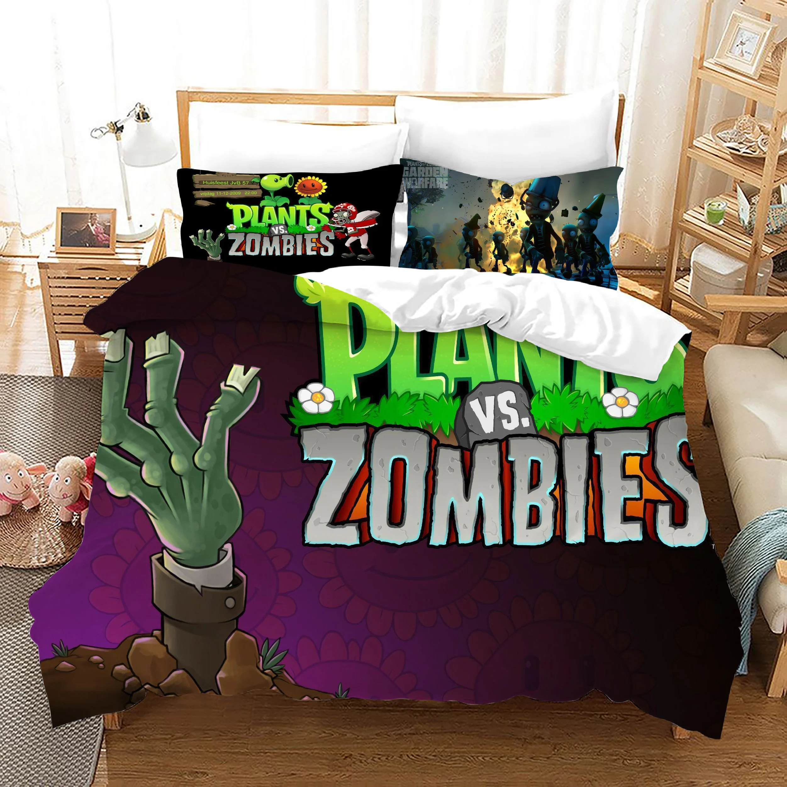 3D Bedding Sets Cartoon Plants Zombies Cartoon Quilt Cover,single Duble Queen King Size Duvet Covers For Boys And Girls
3D Bedding Sets Cartoon Plants Zombies Cartoon Quilt Cover,single Duble Queen King Size Duvet Covers For Boys And Girls