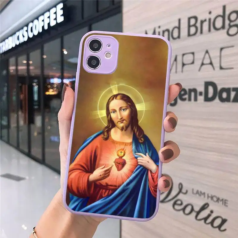 Jesus Sacred Heart Phone Case Matte transparent For Purple iPhone 12 Mini 11 Pro XR XS Max 7 8 Plus X Back Cover 
Jesus Sacred Heart Phone Case Matte transparent For Purple iPhone 12 Mini 11 Pro XR XS Max 7 8 Plus X Back Cover