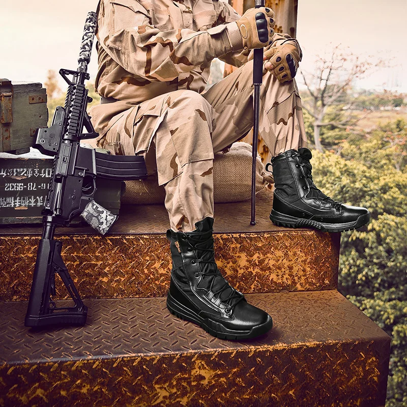 Высококачественные парусиновые военные ботинки Мужские дышащие дезерты