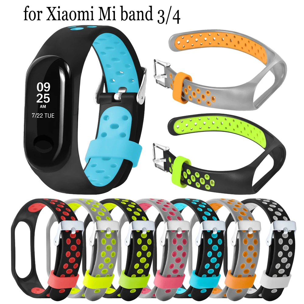 Silicone Strap for Xiaomi Mi Band 4 3 Porous Anti-sweat Two-color Bracelet Sport Breathable Wrist new Strap for Xiaomi Mi Band 3
Silicone Strap for Xiaomi Mi Band 4 3 Porous Anti-sweat Two-color Bracelet Sport Breathable Wrist new Strap for Xiaomi Mi Band 3